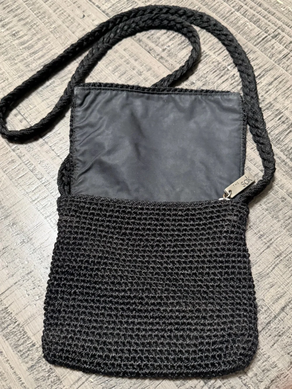 The Sak Black Crochet Crossbody Bag